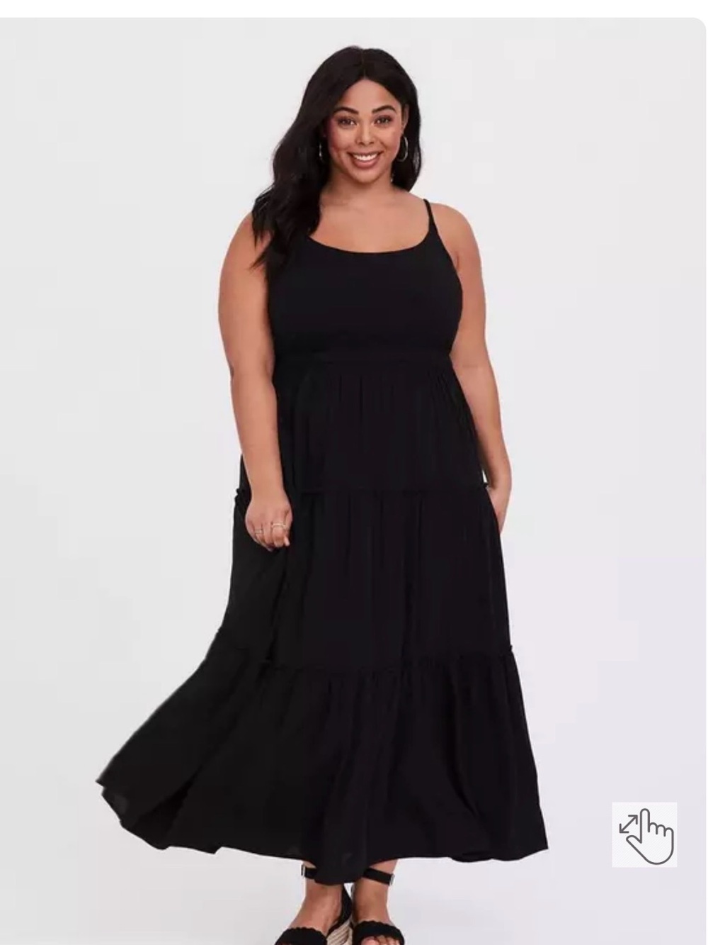 torrid Black Tiered Challis Maxi Dress 2